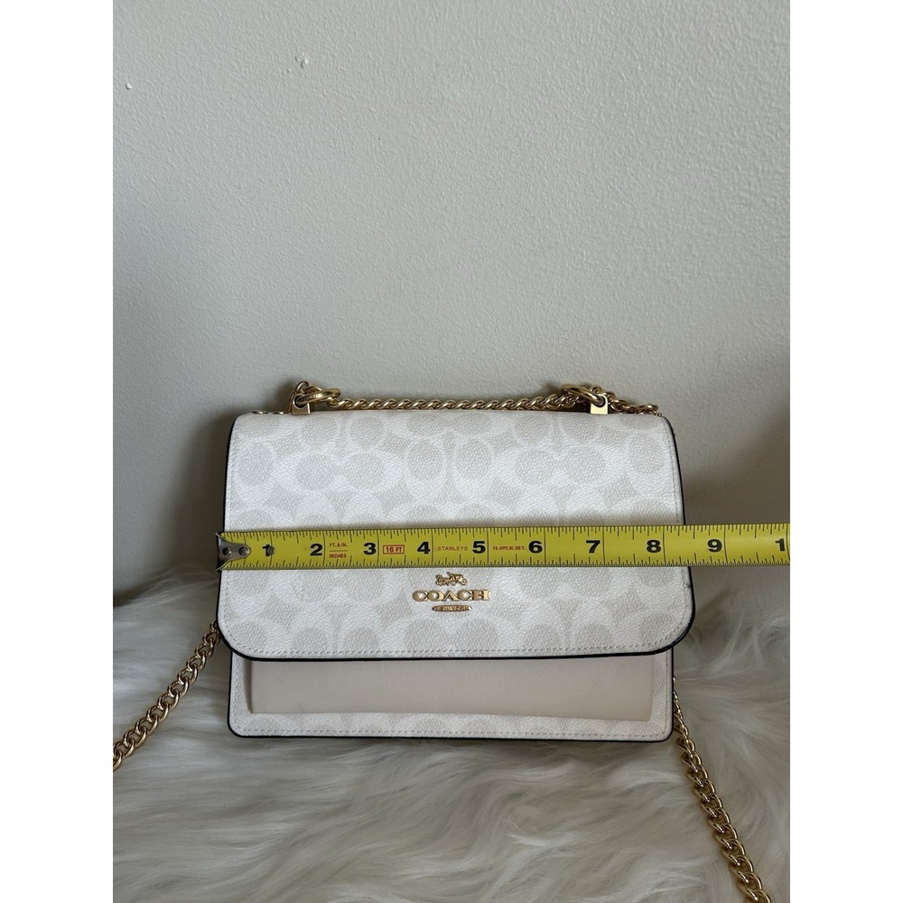 Coach Klare Crossbody Bag Signature Canvas White Beige Colorblock 91019 - Picture 9 of 11
